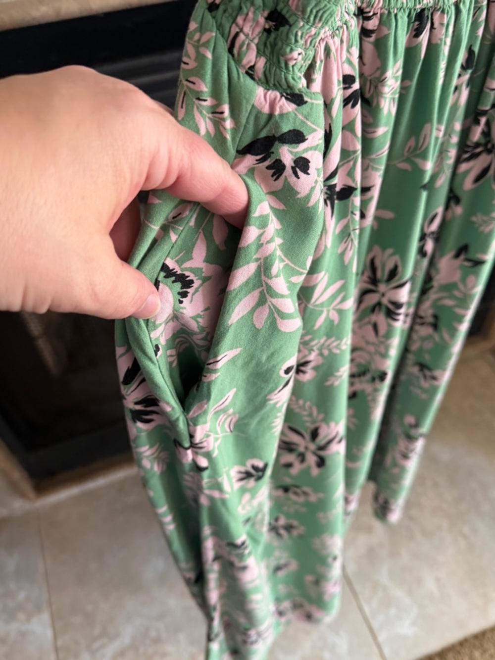 torrid Green Floral Midi Dress with Smocked Bodice and Ruffle Straps - Picture 5 of 10
